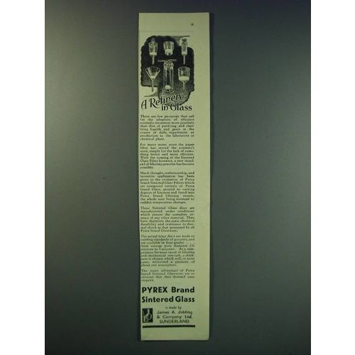1942 Pyrex Brand Sintered Glass Ad - A refinery in Glass