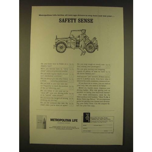 1963 Metropolitan Life Insurance Ad - invites all teen-age drivers