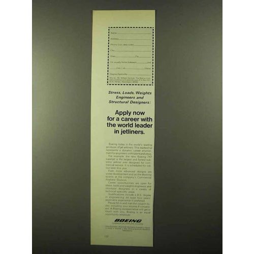 1968 Boeing Airplane Ad - Career with World Leader