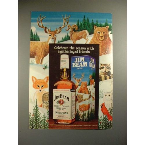 1981 Jim Beam Whiskey Ad - Celebrate the Season