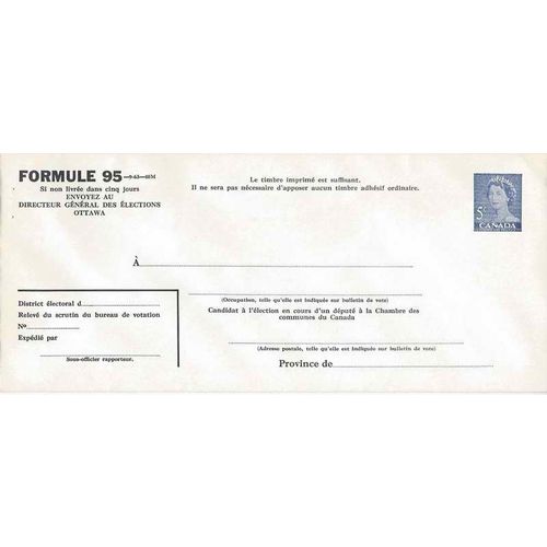 Canada. #EN814e Election Postal Envelope circa 1963 MINT FRENCH Karsh