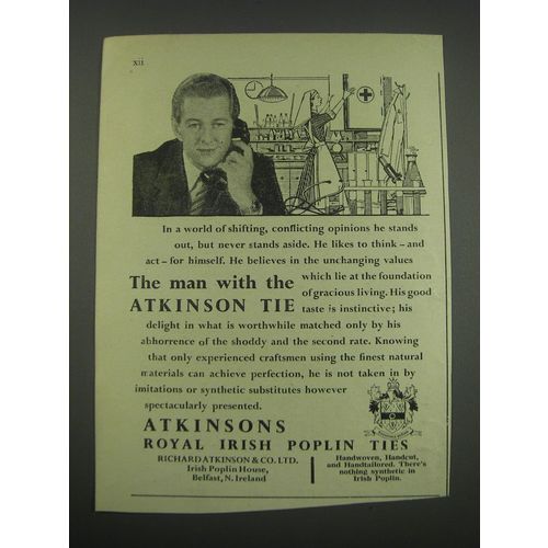 1957 Atkinson Tie Ad - The man with the Atkinson Tie