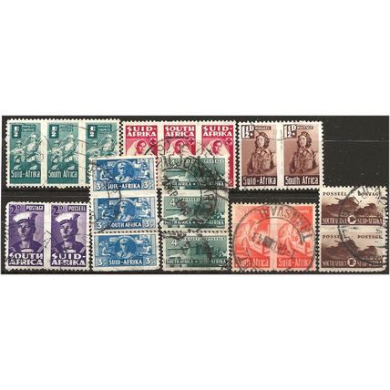 South Africa 1942-44 War Effort Set in Units & Pairs SG97-104 Fine Used .. ...