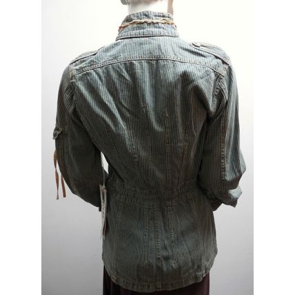 DEPT CASUAL LIGHT BLUE STRIPED JACKET COAT SIZE S (8/10) £79 BNWT