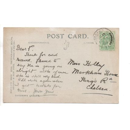 RP POSTCARD PALACE OF WOMENS WORK FRANCO-BRITISH EXHIBITION POSTED 1909 (3656)