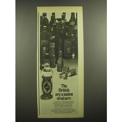 1968 Plymouth Gin Ad - The British are a nation of mixers