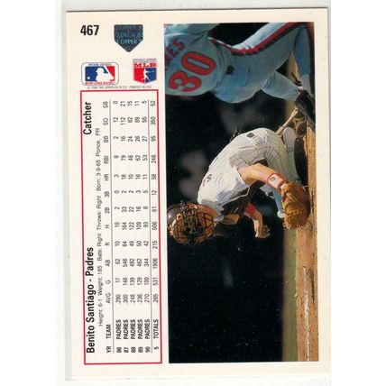 1991 Upper Deck Benito Santiago baseball card #467 – Padres