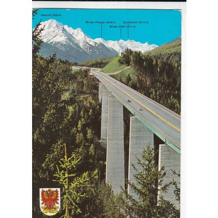 Europabrucke Schonberg Austria Postcard 1987 used VGC