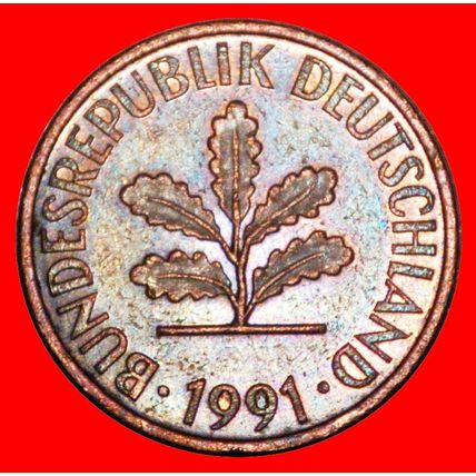 OAK (1950-2001): GERMANY ★ 2 PFENNIG 1991D! JUST PUBLISHED★LOW START★NO RESERVE!