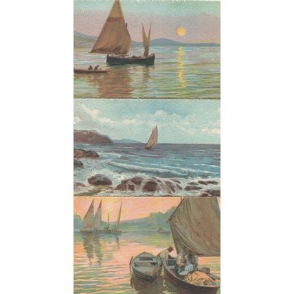 Italian Sailing Ship 3x Antique Oilette Postcard s