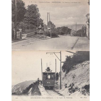 Bon Secours Bonsecours Tram Tramway Antique 2x French Postcard