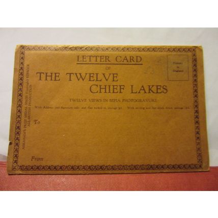 THE TWELVE CHIEF LAKES, CUMBRIA unused antique letter card by Abraham =