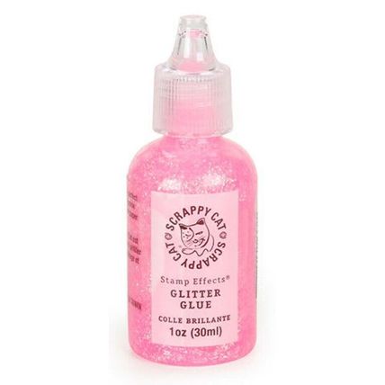 SCRAPPY CAT GLITTER GLUE PINK 30ML WITH RAINBOW GLITTER