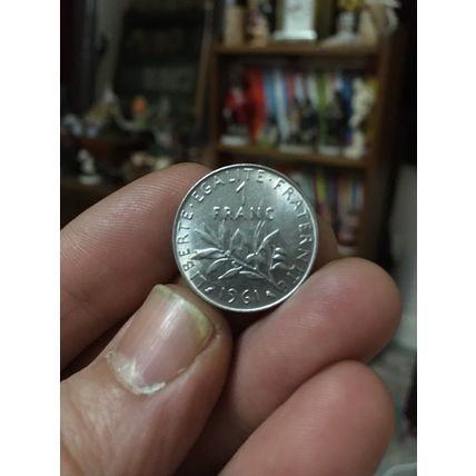 France 1961 1 French Franc AUNC Nickel Coin KM# 925.1