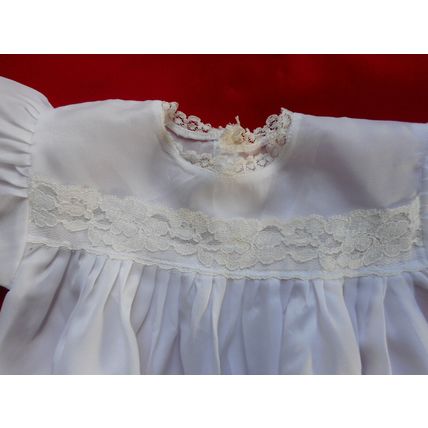 Vintage White Baby Dress Embellished with Lace