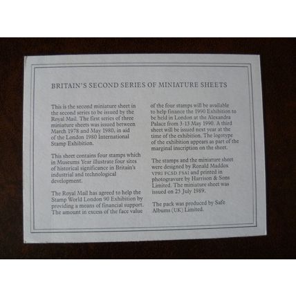 GB 1989 Industrial Archaeology Miniature Sheet SGMS1444 Ironbridge Cotton Mills