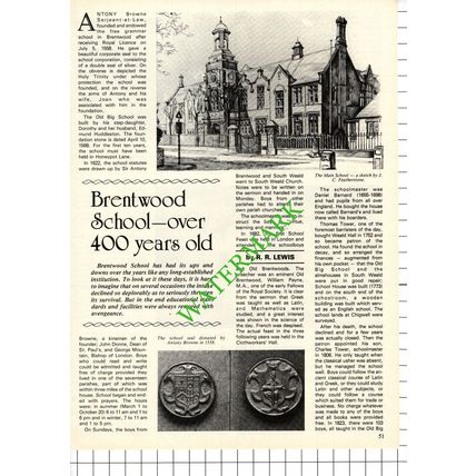 Brentwood School Essex - 1981 Article