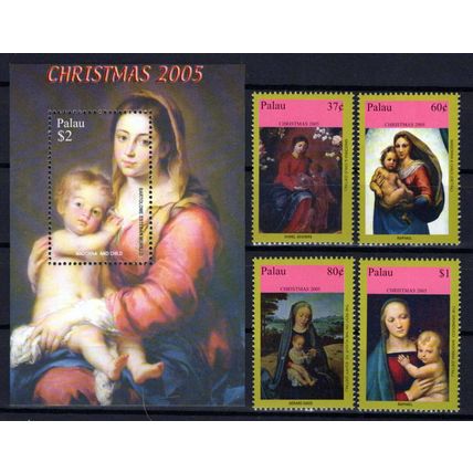Palau 845-849 MNH Christmas Paintings Madonna & Child ZAYIX 0224S0184