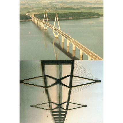 Faro Falster Zeeland Brucke Bridge Queen Margaret Denmark Postcard