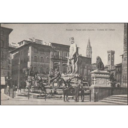 Fontana del Nettuno, Piazza della Signoria, Firenze, c1920 - Alterocca Cartolina