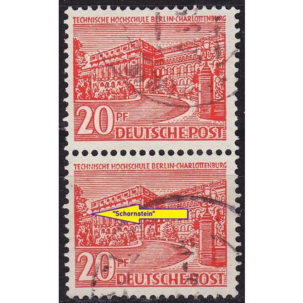 GERMANY BERLIN [1949] MiNr 0049 III ( O/used ) [02] Architektur Plattenfehler