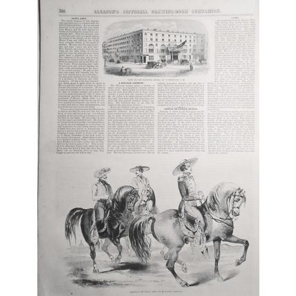 Santa Anna + National Hotel, Washington, DC - Gleason's Pictorial May 15, 1852