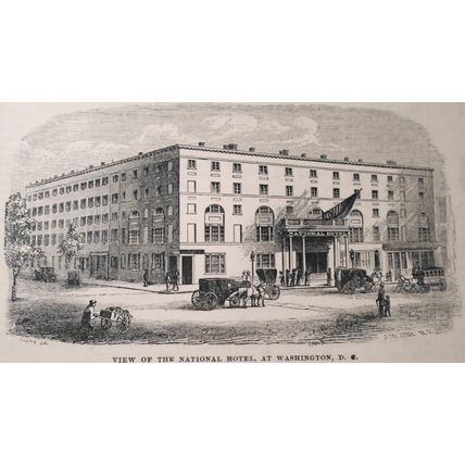 Santa Anna + National Hotel, Washington, DC - Gleason's Pictorial May 15, 1852