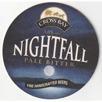 BEER MAT - CROSS BAY BREWERY - NIGHTFALL PALE BITTER - (Cat No 005) - (2012)