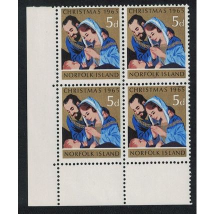 Norfolk Christmas SW Corner Block of 4 1965 MNH SG#59 Sc#70