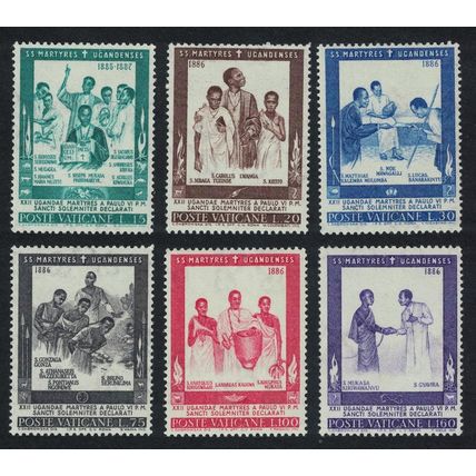 Vatican Ugandan Martyrs 6v 1965 MNH SG#448-453 Sc#404-409