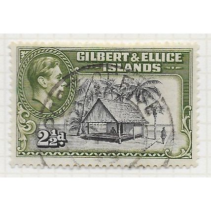 GILBERT & ELLICE ISLANDS 1939 NATIVE HOUSE USED SG47 KG6