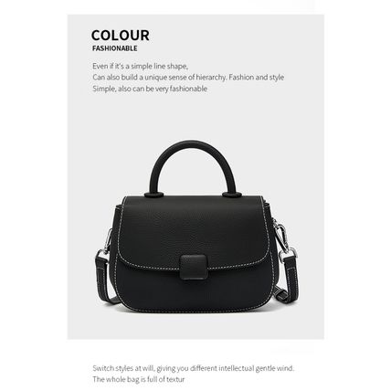 Women Genuine Leather Shoulder Bags Classic Crossbody Purses Black