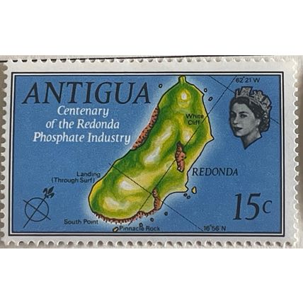 Antigua 1969 Redonda 15c Phosphate Unmounted Mint MNH SG 249 Sc 221 stamp Map