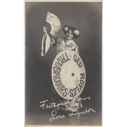 George Royles Troubadours Japanese Lady Comic Comedienne Theatre Old Postcard
