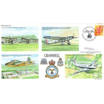 RAF Cranwell Captain MP Colley Station Commander Map LTD TO 80 Hand Signed FDC