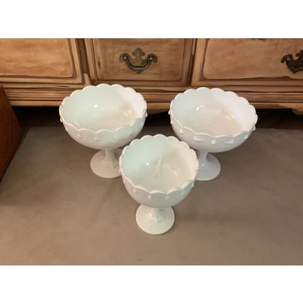 Lot of 3 Vintage Milk Glass Vases
