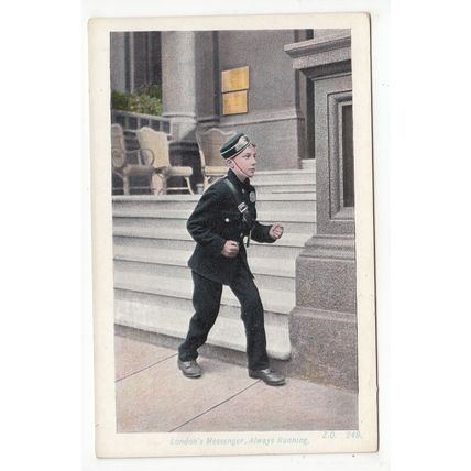 London's Messenger Always Running Postcard A & G Taylor's Orthochrome Series