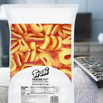Trolli Peachie O'S Sour Gummy Rings Candy, 5 Pound Bulk Bag