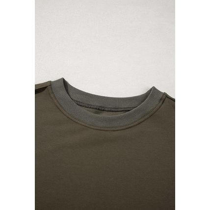 Jungle Green Sweatshirt Poplin Mini Dress
