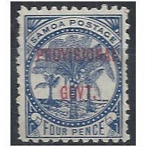 Samoa 1899 SG93 4d Deep Dull Blue Provisional Government Mounted Mint . . .