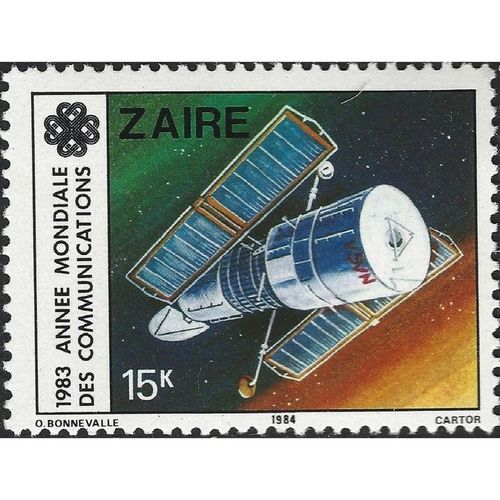 ZAIRE, SPACE, Satellite Communications, white 1984, 15K
