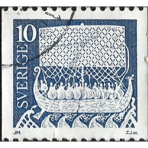 SWEDEN, Viking Ship, blue 1975, 10ore, #4