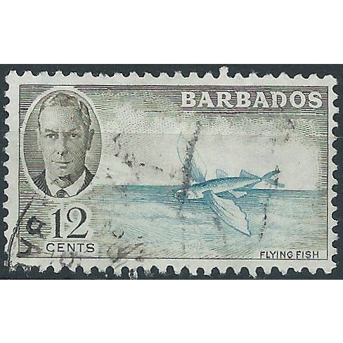 Barbados 1950 SG277 12c Greenish-Blue & Brown-Ochre Fine Used.. .