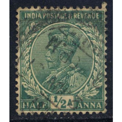 British India Stamp King George V Half Anna Green 1910 / 1934