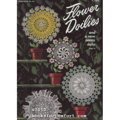 Flower Doilies and a new pansy doily, Star Book 64
