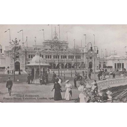 Grand Restaurant Franco Exhibition London Mint Antique Postcard