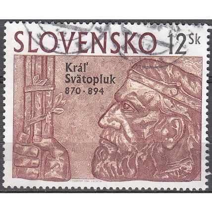 Slovensko 1994 Michel 198 O Cote (2009) 2.00 € Roi Swatopluk I Cachet rond