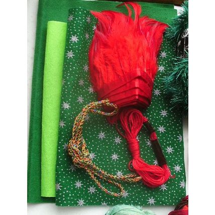 Christmas Craft Inspiration Pack; ribbon, felt, buttons, beads etc.