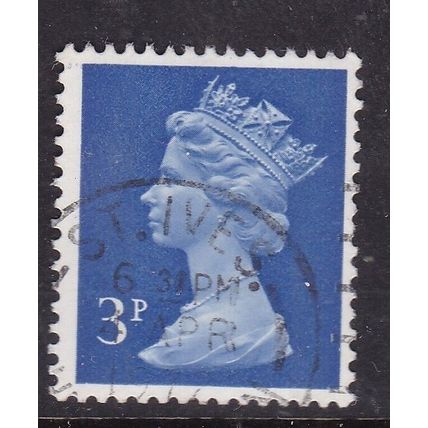 GB Postmark St Ives 1972 Machin 3p VGC
