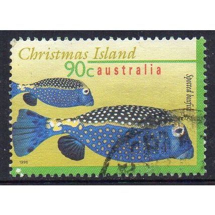 Christmas Island 1996 Marine Life Definitive - Spotted Boxfish 90c Used